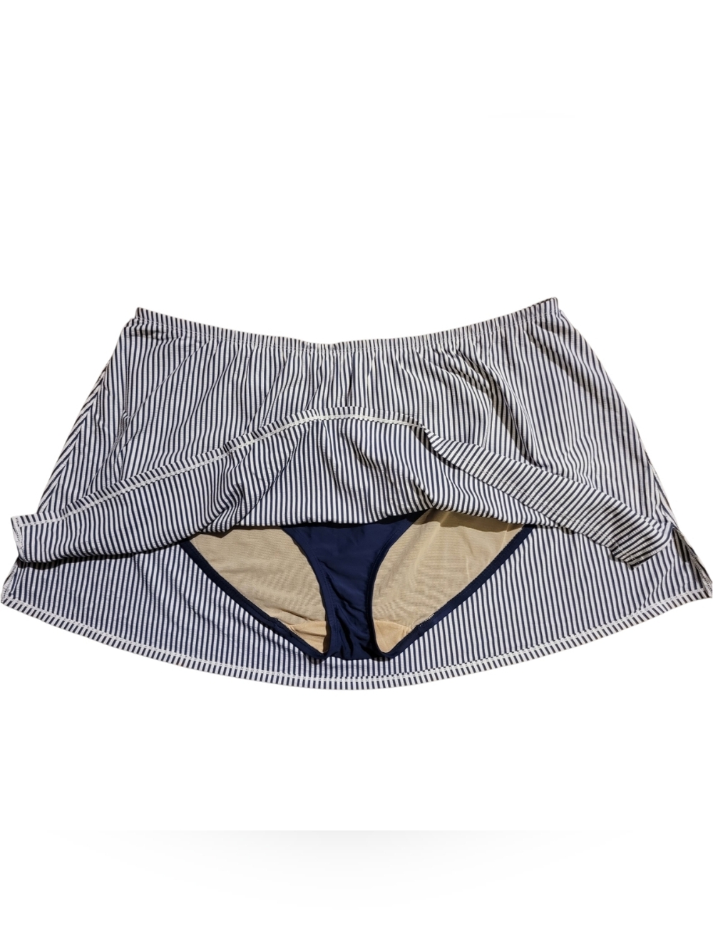 Swim by Cacique Skirt Bottoms Blue & White Size 26W Womens Swimsuit Pinstriped